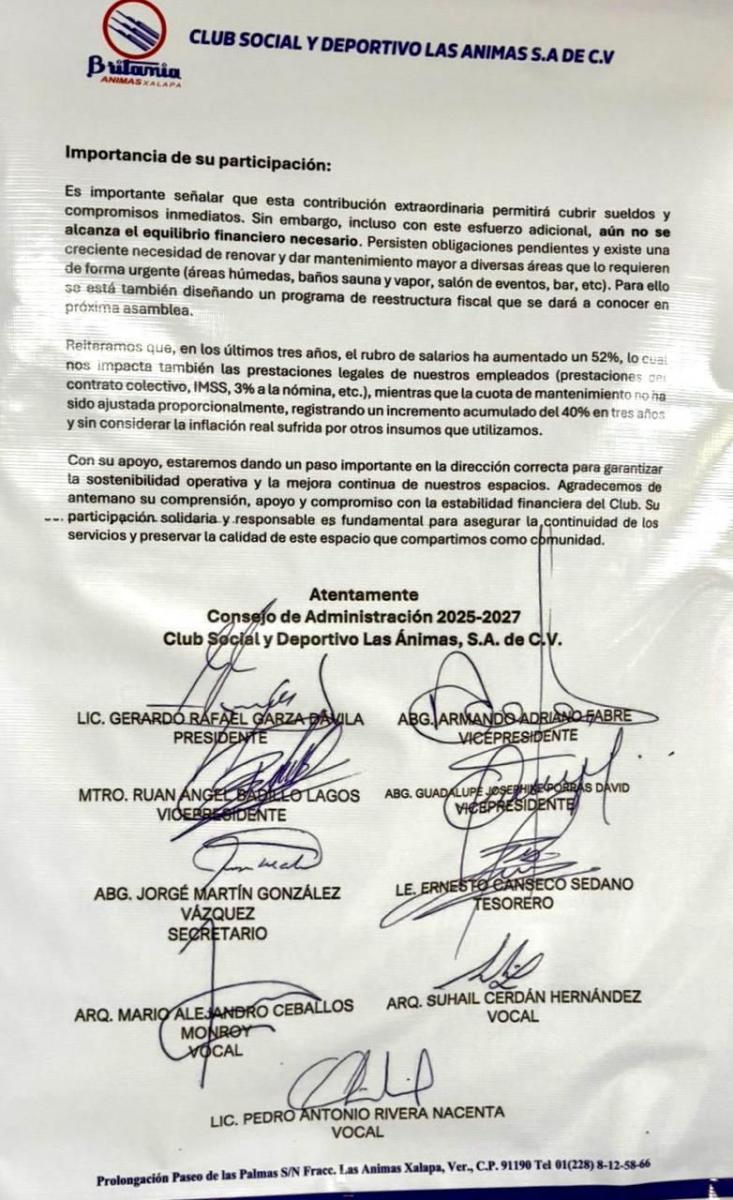 Exponen presunto desfalco de 7.5 mdp a Club Britania de Xalapa
