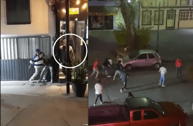 VIDEO | Guardia de bar "se cruza de brazos" durante riña en Los Lagos