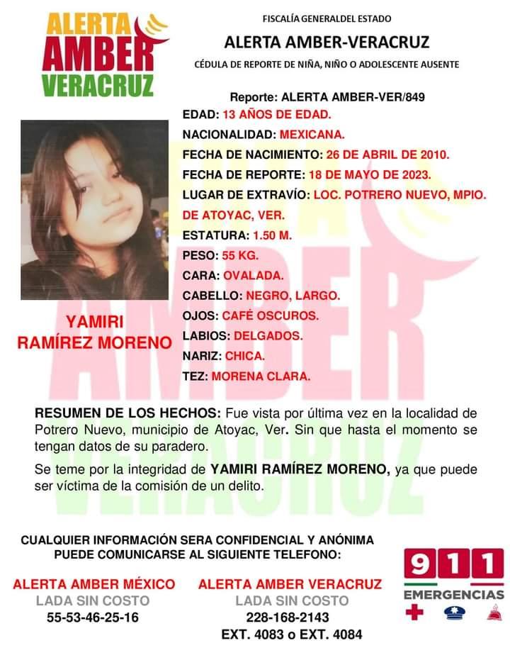 Yamiri, de 13 años, desapareció en Atoyac tras ir a la escuela