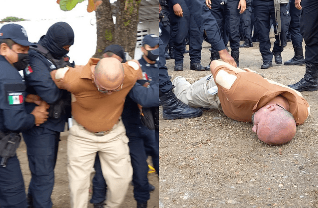 VIDEO | Policías arman pleito en Coatza y entre ellos se detienen