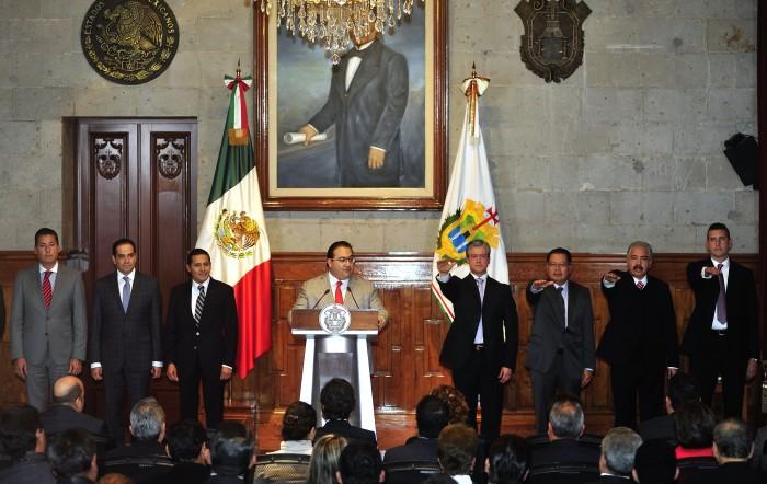  Imágenes que registraron los 4 cambios en el gabinete de Javier Duarte