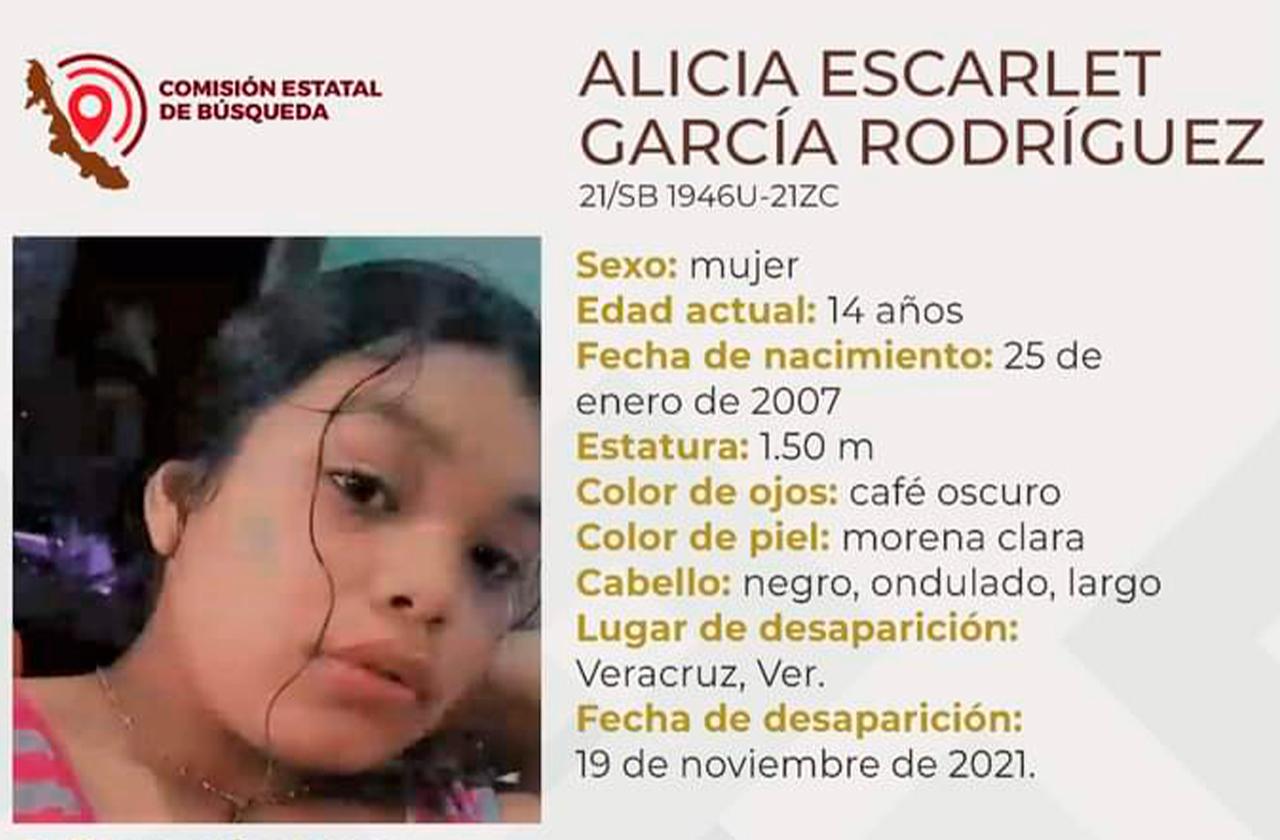  Alicia de 14 años desapareció en el puerto de Veracruz 