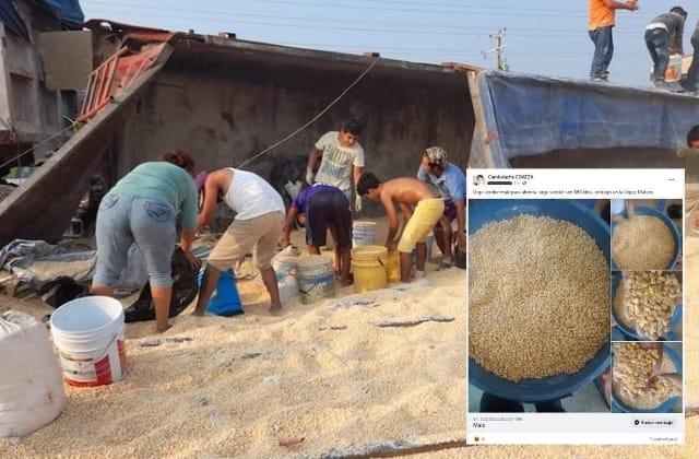 'Urge vender', tras rapiña en Coatza rematan maíz por redes