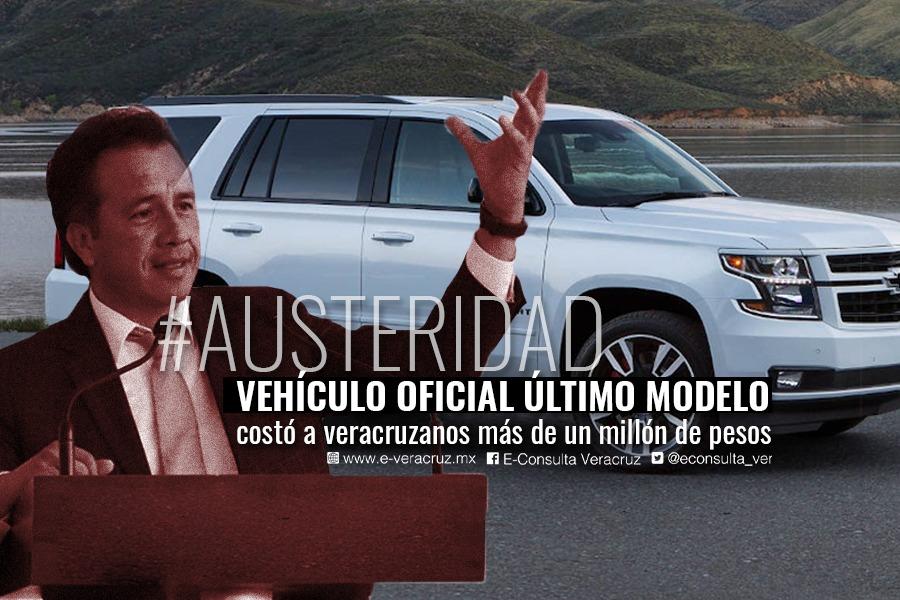 ¿Austeridad? Cuitláhuac García se transporta en camioneta de más de 1 mdp