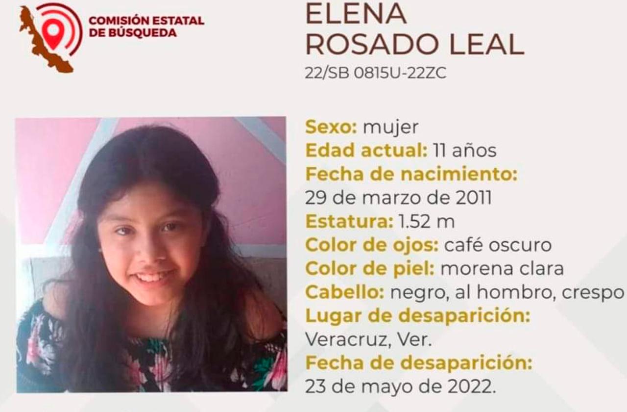 Localizan a Elena, menor desaparecida en Veracruz puerto