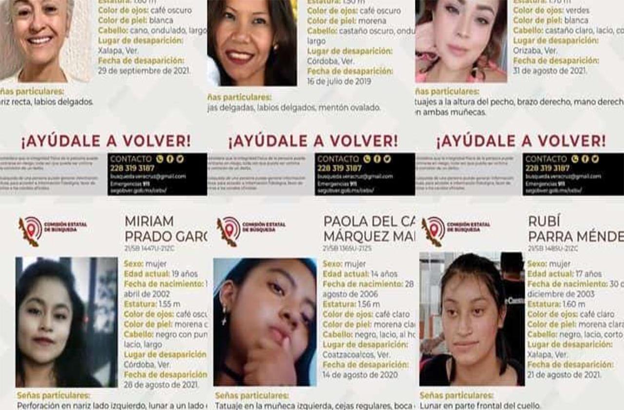 En Veracruz, la tercera parte de personas desaparecidas son mujeres
