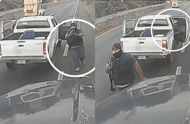 VIDEO | Con rifle, así amagaron a trailero en carretera de Tierra Blanca