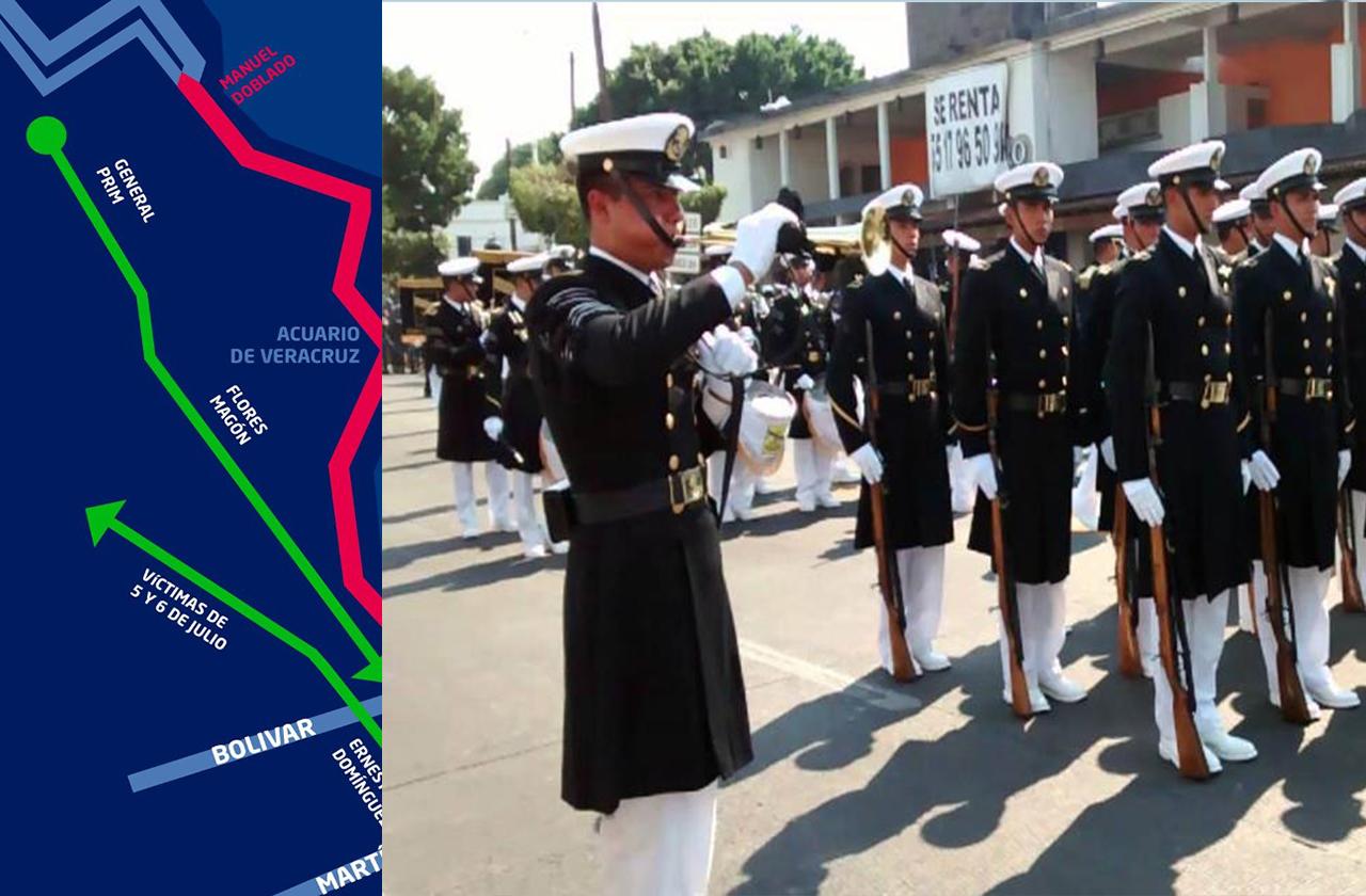 MAPA | Cierres viales por desfile de la Marina en Veracruz