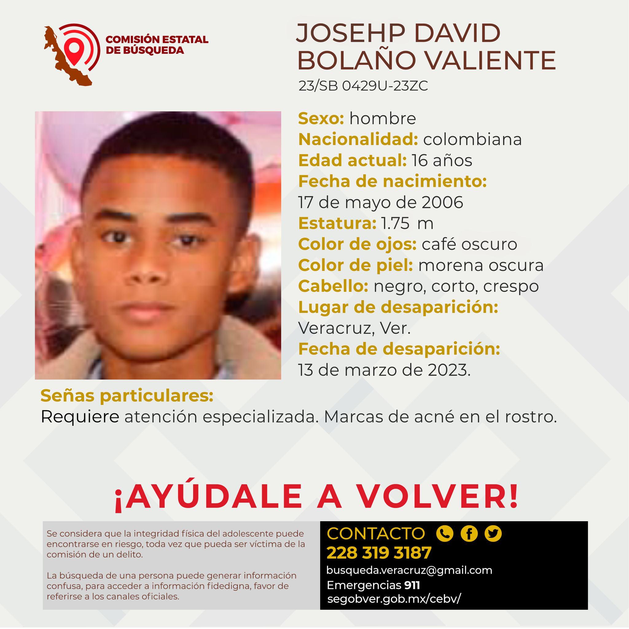 Desaparece adolescente de origen colombiano en el puerto de Veracruz