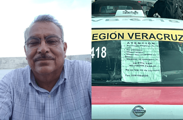 Daniel, taxista de Veracruz que no cobra pasaje a personas vulnerables
