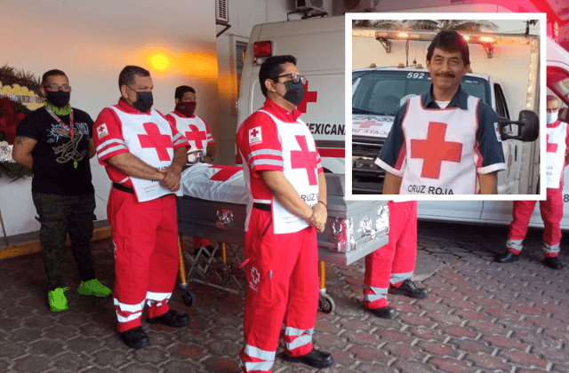 Despiden a Óscar, paramédico de la Cruz Roja atropellado en Veracruz