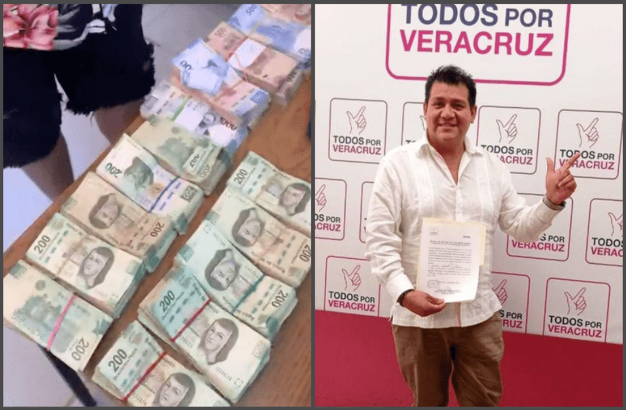 Detienen a candidato de Santiago Tuxtla con fajos de dinero y armas