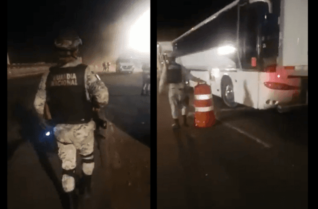 VIDEO | Guardia Nacional dispara contra autobús en retén de Acayucan