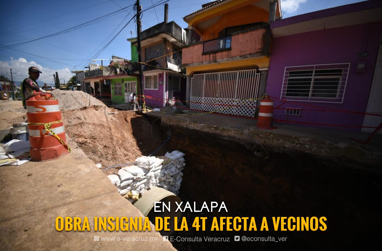 Obra “insignia” de CAEV pone en riesgo a vecinos y casas de Xalapa