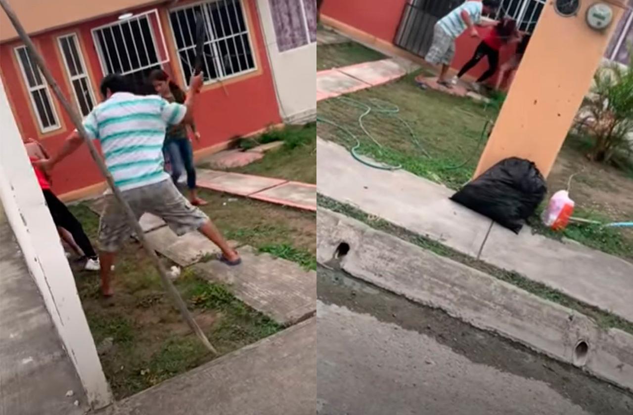 Hombre golpea a mujer con un machete en colonia de Veracruz 