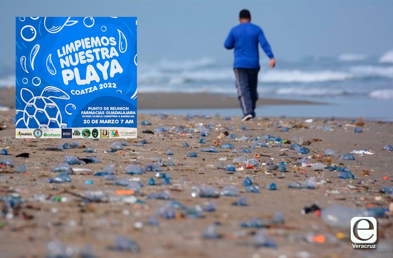 Invitan a la población de Coatza a participar en la limpieza de playas