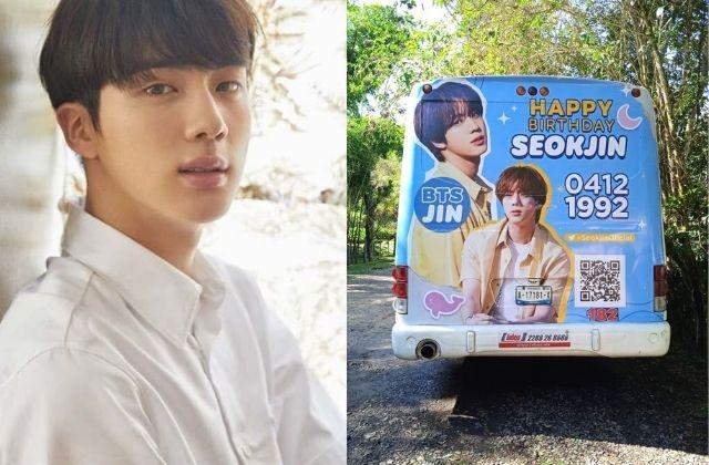 Fans de BTS felicitan a Jin por su cumpleaños en autobús de Xalapa