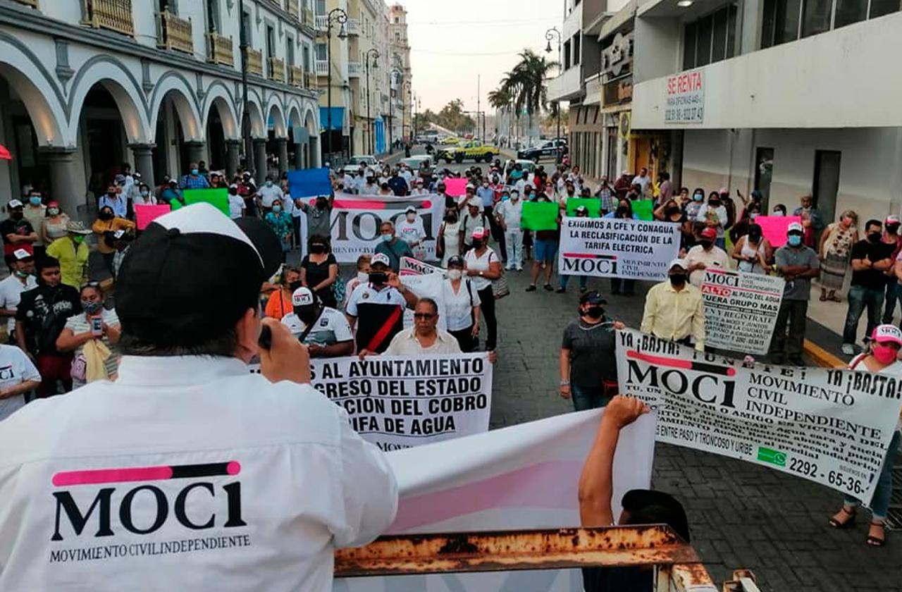MOCi encabeza marcha ciudadana por tarifas del predial en Veracruz