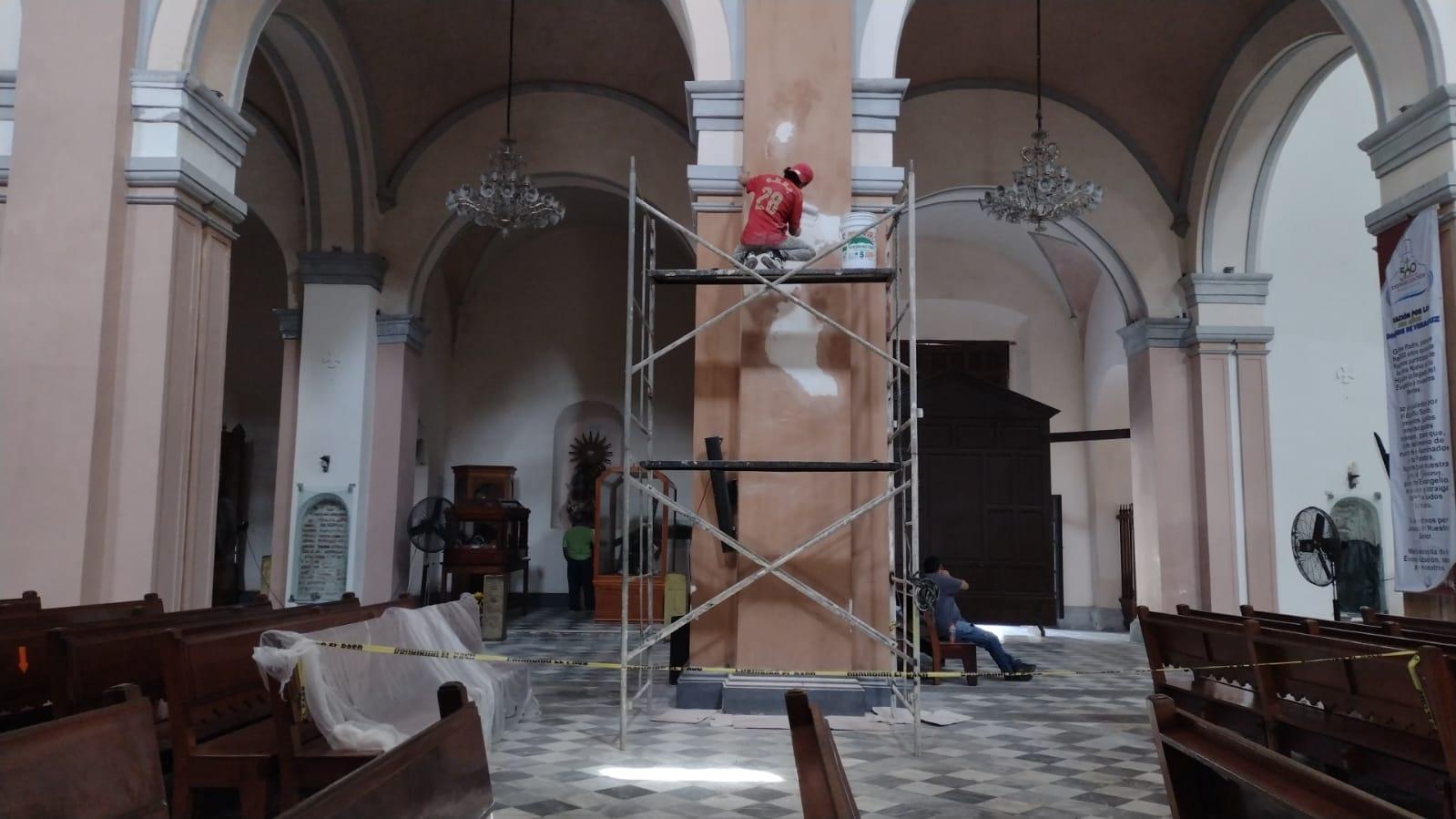Por visita del Nuncio Apostólico, dan mantenimiento a la Catedral de Veracruz