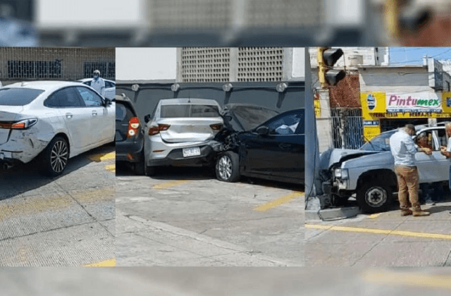 ¿Rápido y furioso? Conductor choca con 4 autos en Boca del Río