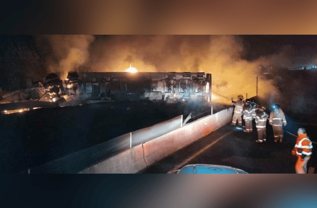 Se incendia pipa en libramiento Xalapa-Perote. Esto se sabe