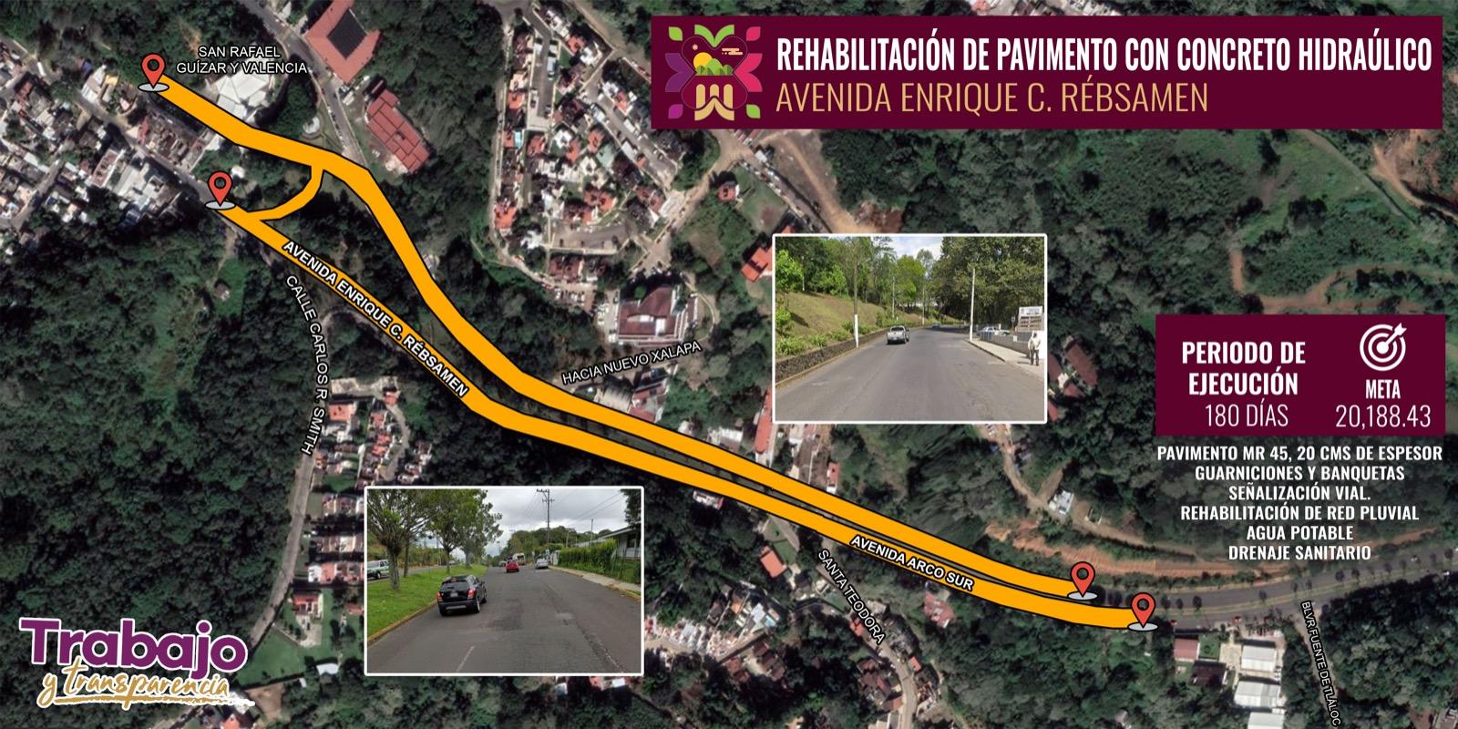 Tome otras calles: Rehabilitarán Rébsamen y Circuito Presidentes en Xalapa