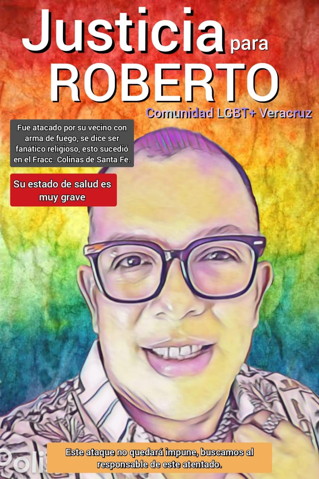 Roberto, de la comunidad LGBT+, fue baleado en Veracruz por su vecino
