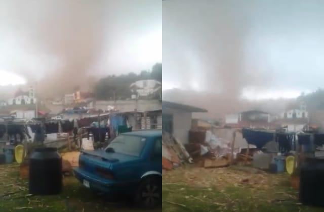 Graban tornado que azotó en comunidad de Perote. Aquí el video