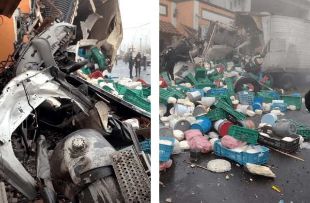 Tragedia en Naolinco: tráiler sin frenos deja 2 muertos y 10 heridos