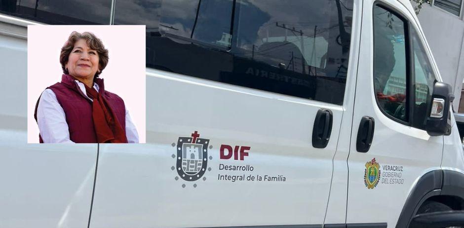 Funcionarios y supuestos vehículos de Veracruz, en campaña de Delfina Gómez