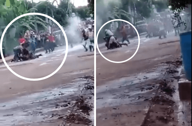 Video | Pobladores de Soteapan enfrentan a policías por detener a alcalde