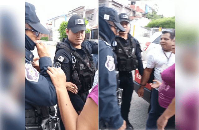 VIDEO | Por criticar a policías, detienen a pasajero de taxi en Minatitlán