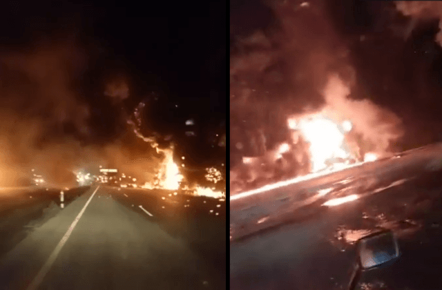 VIDEO | Se incendia tractocamión tras accidente en la Córdoba-Veracruz