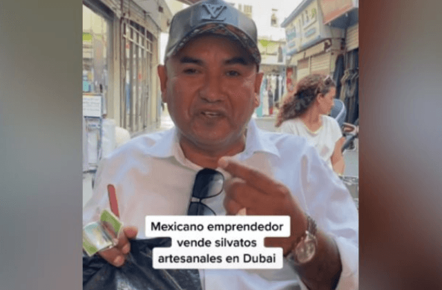 VIDEO: Veracruzano llega hasta Dubái vendiendo silbatos