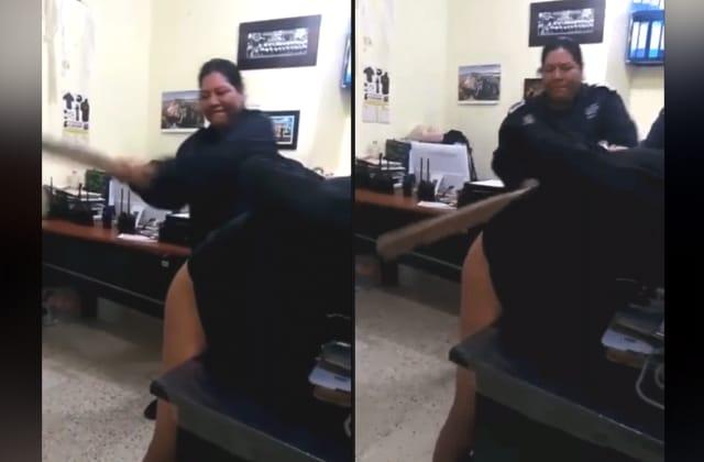 Video | A tablazos, policía de Perote golpea a persona en comandancia